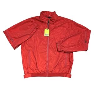 Chinatown Market Red Reflective Nylon Jacket Rare Zip Off Sleeves Large NWT